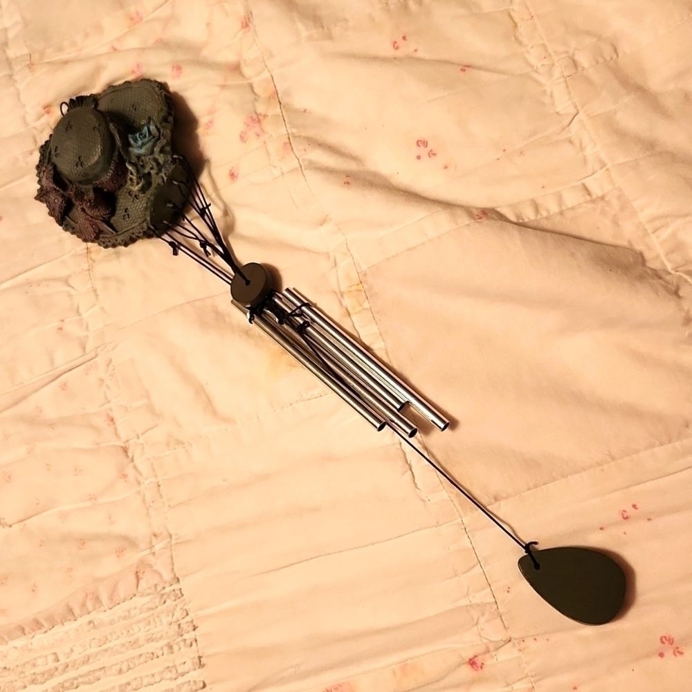 Victorian floral feather hat wind chimes